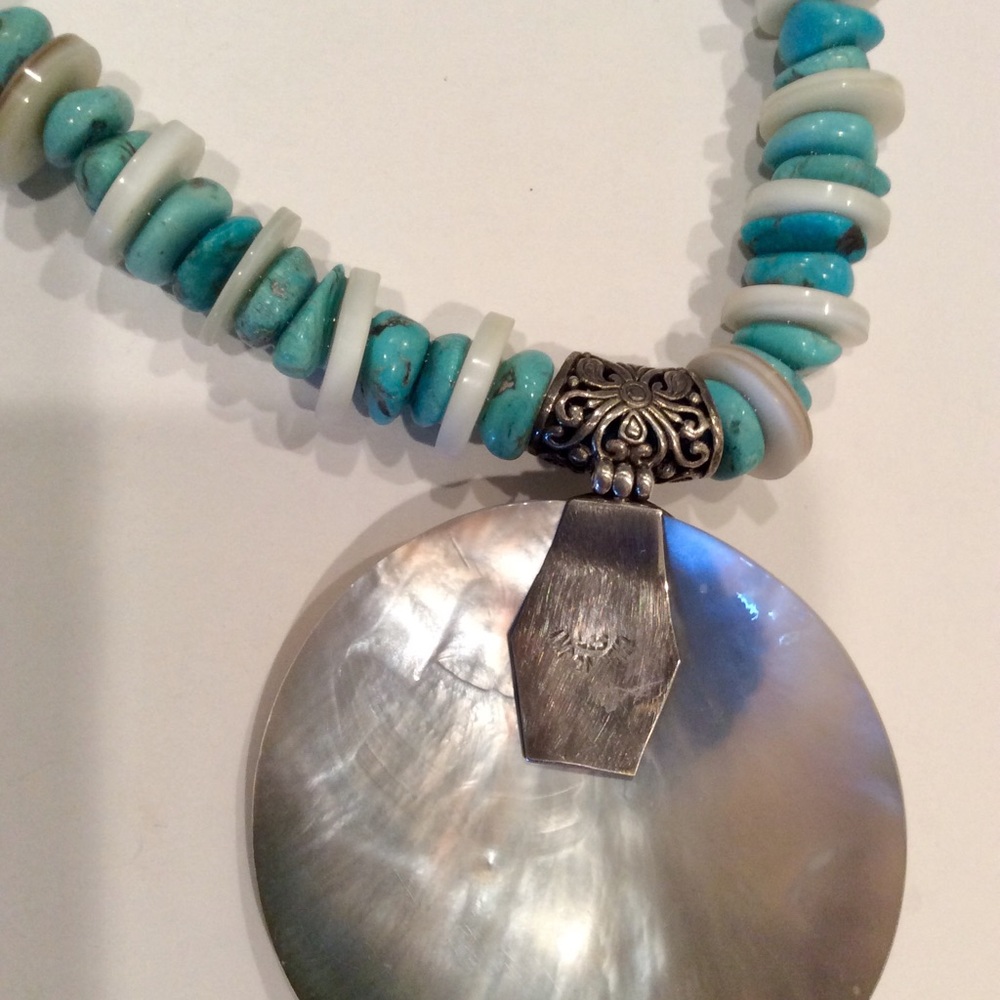 Silver and turquoise necklace - Picture 6 of 6